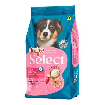 Ração Quatree Select Cães Filhotes Raças Médias e Grande Frango e Arroz 15kg