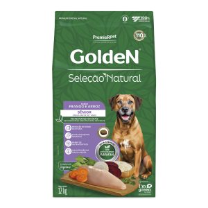 Ração Golden Seleção Natural Cães Adultos Sênior Frango e Arroz 12kg