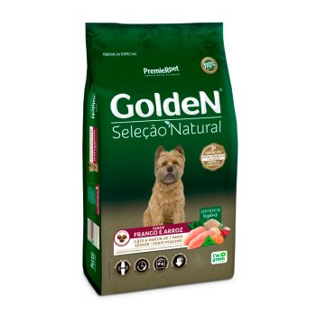 Ração Golden Seleção Natural Cães Sênior Porte Pequeno Frango e Arroz 10,1kg