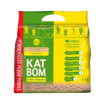 Areia Higiênica Katbom Granulado Para Gatos - Capim Limão 6kg