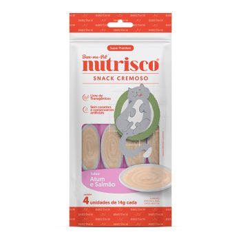 Petisco Cremoso Nutrisco Para Gatos Adultos Sabor Atum e Salmão 56g