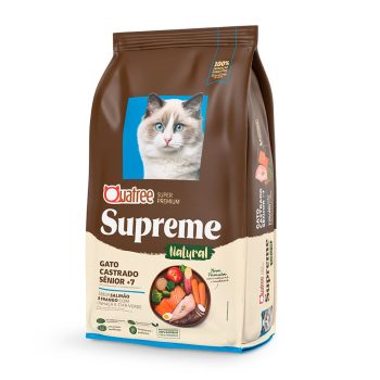 Ração Quatree Supreme Gatos Castrados Sênior +7 Salmão e Frango 10,1kg