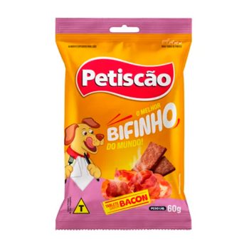 Bifinho Mastigável Petiscão Para Cães Sabor Bacon 60g