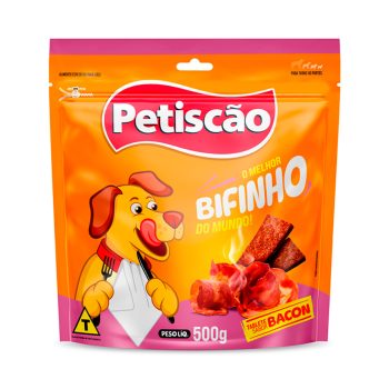 Bifinho Mastigável Petiscão Tablete Para Cães Bacon 500g