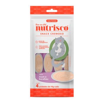 Petisco Cremoso Nutrisco Para Gatos Adultos Sabor Atum e Bacalhau 56g