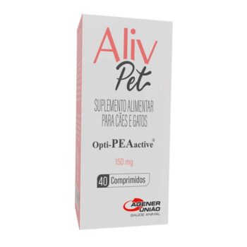 Suplemento Aliv Pet 150mg Para Cães e Gatos Agener União Com 40 Comprimidos