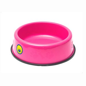 Comedouro Pesado Pata e Osso Para Cães Filhotes Rosa Tudo Pet 300mL
