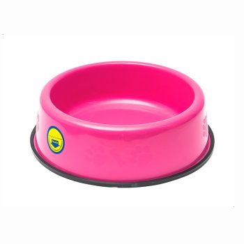 Comedouro Pesado Pata e Osso Para Cães Filhotes Rosa Tudo Pet 300mL
