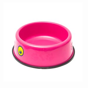 Comedouro Pesado Pata e Osso Para Cães Médio Rosa Tudo Pet 1,5L