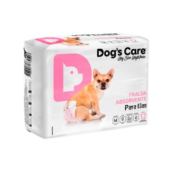 Fralda Higiênica Dogs Care Para Cães Fêmeas Tam M 12 Unidades