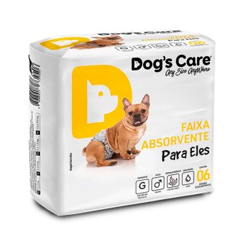 Fralda Higiênica Dogs Care Para Cães Macho Tam G 6 Unidades