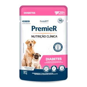 Ração Úmida Premier Sachê Nutrição Clínica Diabetes Para Cães Filhotes e Adultos 85g