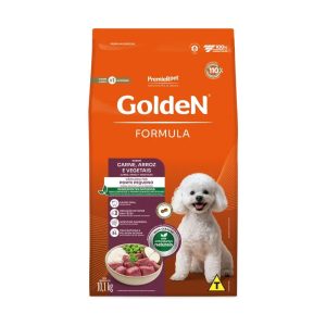 Ração Golden Formula Mini Bits Cães Adultos Raças Pequenas Carne e Arroz 10,1kg