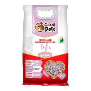 Granulado Higiênico Para Gatos Great Pets Premium Biodegradável Tofu Lavanda 2kg