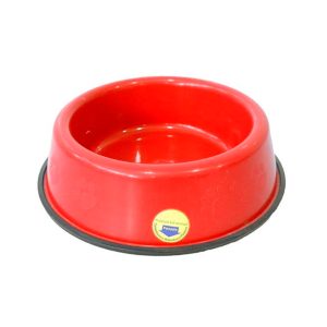 Comedouro Pesado Pata e Osso Para Cães Grande Vermelho Tudo Pet 2,5L