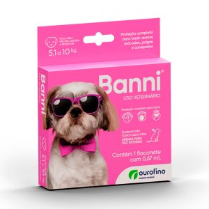 Antipulgas Banni para Cães 5,1kg até 10kg Ourofino 1 Pipeta