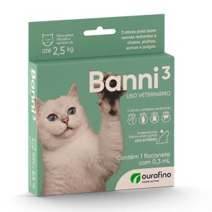 Antipulgas Banni 3 para Gatos até 2,5kg Ourofino 1 Pipeta