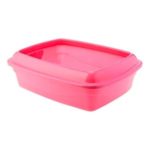 Bandeja Higiênica Alta Com Borda Master Cat Para Gatos Rosa Grande Pet Injet