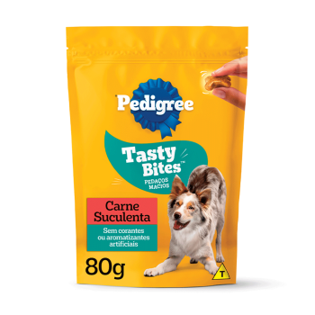 Petisco Pedigree Tasty Bites Para Cães Adultos Carne Suculenta 80g