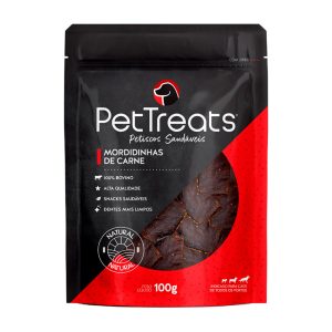 Petisco Natural PetTreats Mordidinhas de Carne Para Cães 100g