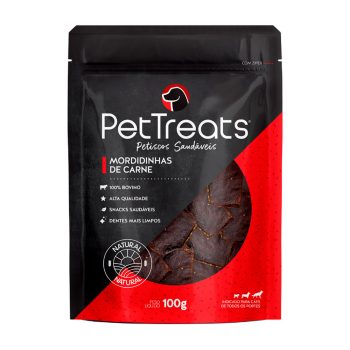 Petisco Natural PetTreats Mordidinhas de Carne Para Cães 100g
