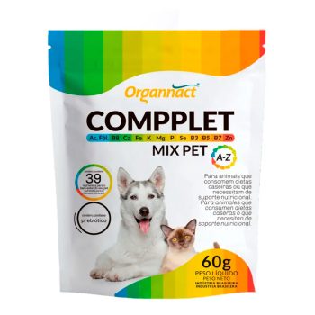 Suplemento Compplet Mix Pet A-Z Para Cães e Gatos Organnact 60g