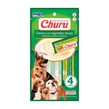 Petisco Churu Dog Para Cães Adultos Sabor Frango com Vegetais 56g