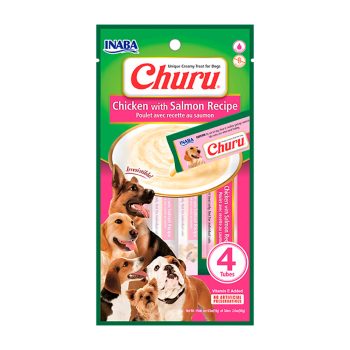 Petisco Churu Dog Para Cães Adultos Sabor Frango com Salmão 56g