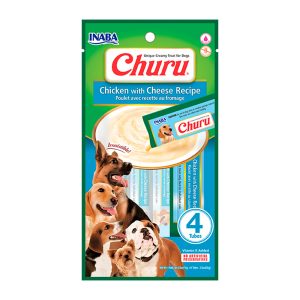 Petisco Churu Dog Para Cães Adultos Sabor Frango com Queijo 56g