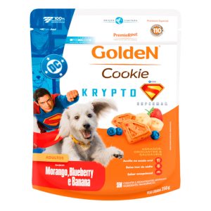 Biscoito Golden Cookie Krypto Para Cães Adultos Porte Pequeno Morango, Blueberry e Banana 350g