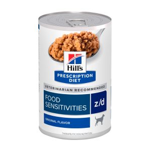 Ração Hill’s Prescription Diet Lata Z/D Cães Adultos Com Alergias Alimentares e Pele 370g