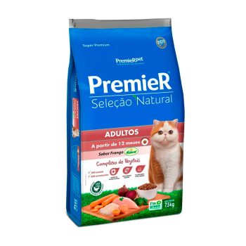 Ração Premier Seleção Natural Para Gatos Adultos Frango 7,5kg
