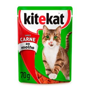 Ração Úmida Kitekat Sachê Para Gatos Sabor Carne ao Molho 70g
