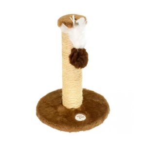 Arranhador Para Gatos Plataforma Médio com Pelúcia Marrom São Pet 25x25x33cm