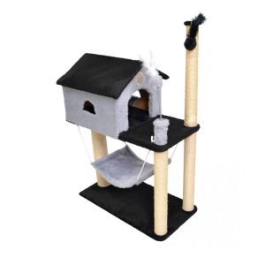 Arranhador Para Gatos House Cinza e Preto São Pet 70x45x104cm