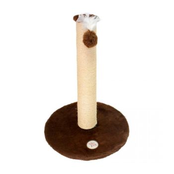 Arranhador Para Gatos Plataforma Grande com Pelúcia Marrom São Pet 40x40x53cm