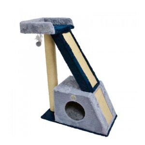 Arranhador Para Gatos Agger Azul e Cinza São Pet 41x104x115cm