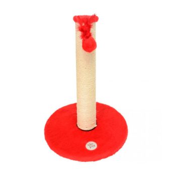 Arranhador Para Gatos Plataforma Grande com Pelúcia Vermelho São Pet 40x40x53cm