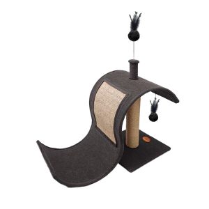 Arranhador Para Gatos Escorregador Carpete Cinza São Benedito Pet 63x80x38cm