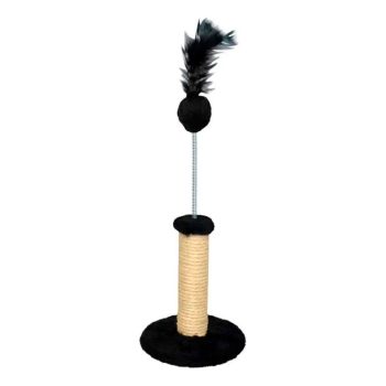 Arranhador Para Gatos Redondo Pequeno Pelúcia Preto São Pet 18x18x23cm