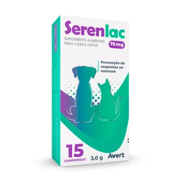 Suplemento Serenlac 75mg Para Cães e Gatos Avert 15 Comprimidos