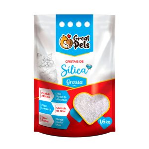 Areia Higiênica Para Gatos Sílica Great Pets Grossa 1,6kg