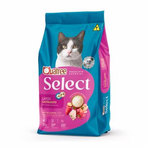 Ração Quatree Select Gatos Adultos Castrados Mix de Carnes com Arroz e Batata Doce 1kg