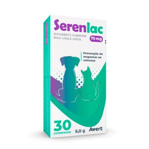 Suplemento Serenlac 75mg Para Cães e Gatos Avert 30 Comprimidos