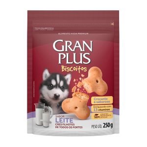 Biscoito GranPlus Para Cães Filhotes Sabor Leite 250g