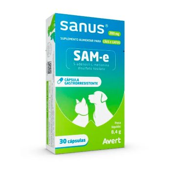 Suplemento Sanus 200mg Para Cães e Gatos Avert 30 Cápsulas