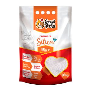 Areia Higiênica Para Gatos Sílica Great Pets Fina 1,6kg