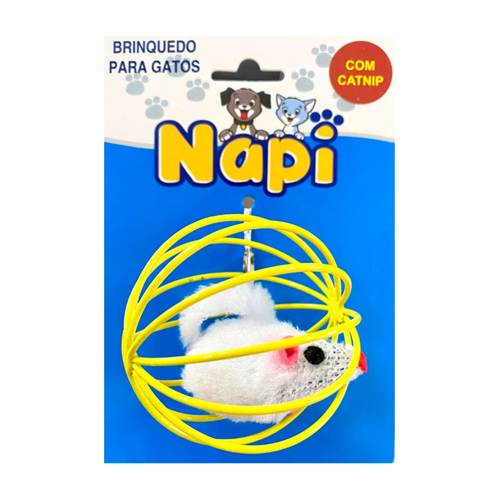 Brinquedo Para Gatos Ratinho no Globo Napi Cores Sortidas