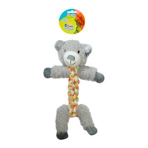Brinquedo Pelúcia Para Cães Urso com Corda Savana Pet
