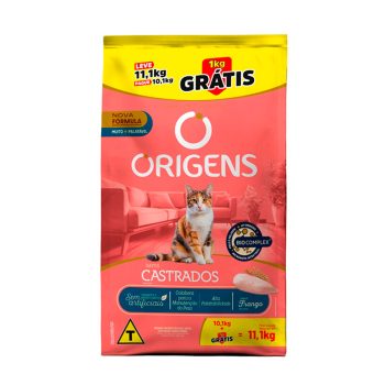 Ração Origens Para Gatos Castrados Sabor Frango Leve 11,1kg Pague 10,1kg